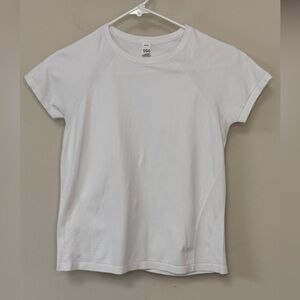 ⚡️3/$20⚡️DSG: Girls White Short Sleeve Seamless Athletic Top, Size L (14)
